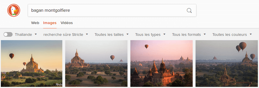 Recherche internet d'images de Bagan